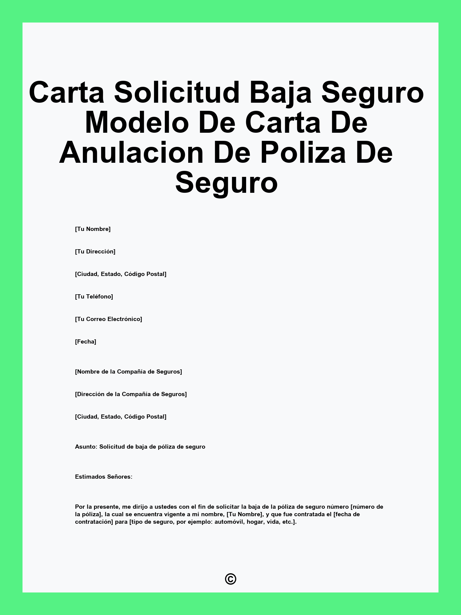 Carta Solicitud Baja Seguro Modelo De Carta De Anulacion De Poliza De Seguro