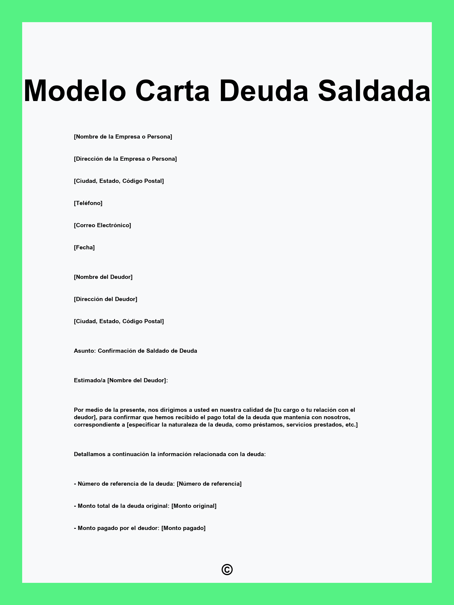 Modelo Carta Deuda Saldada