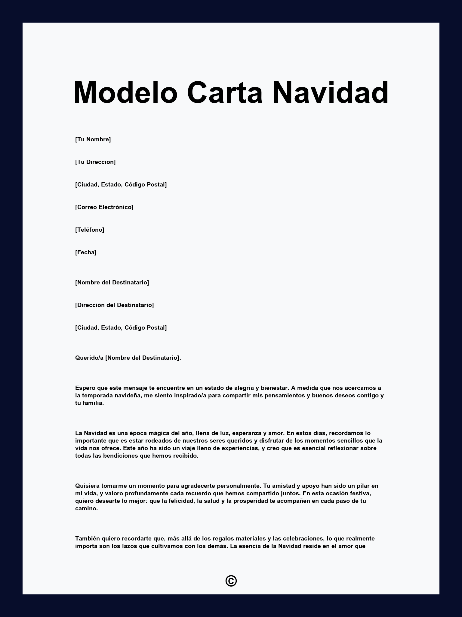 Modelo Carta Navidad