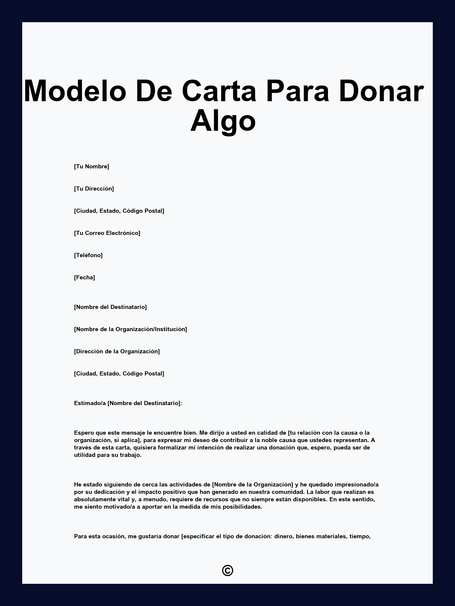 Modelo De Carta Para Donar Algo