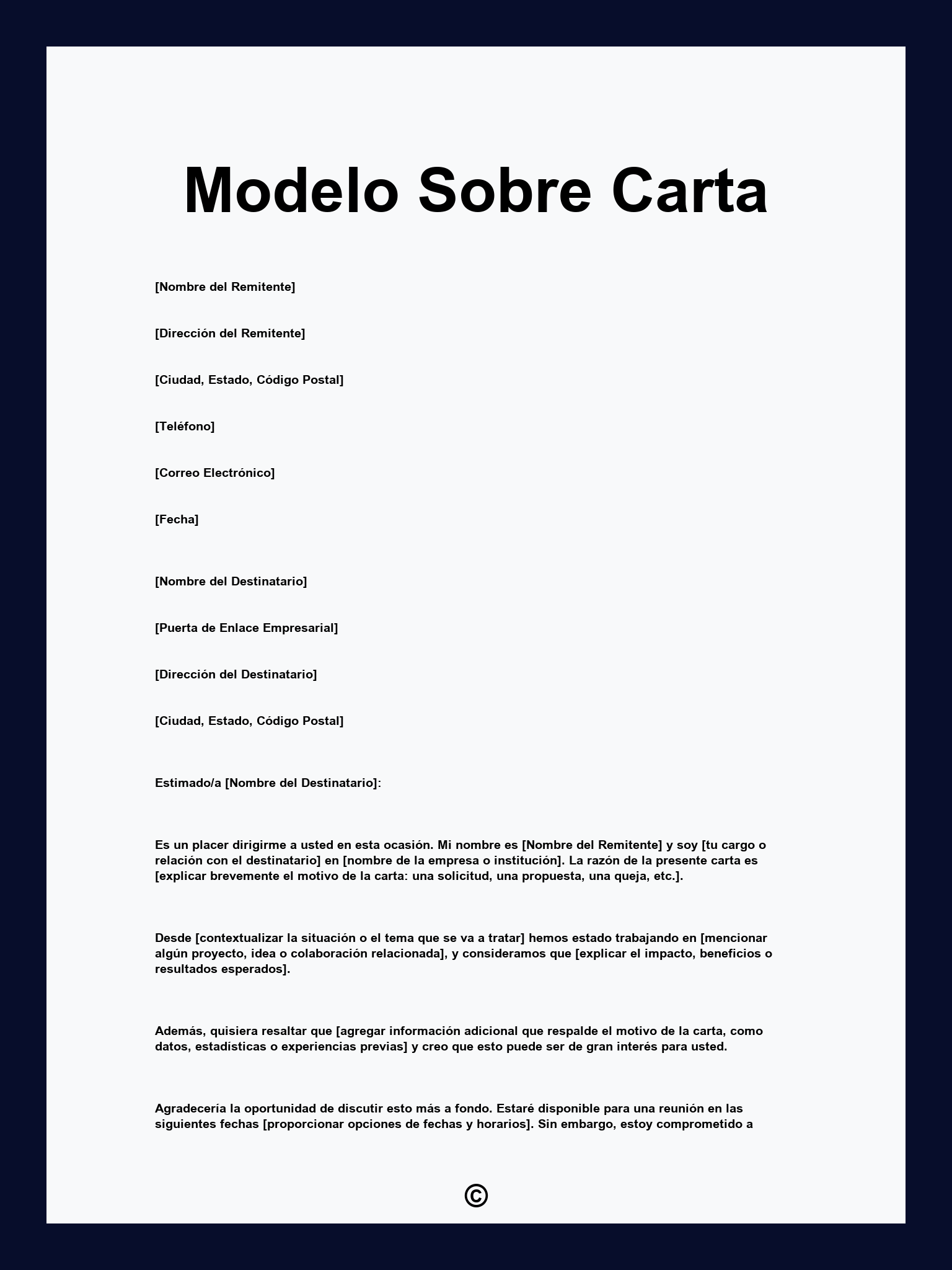 Modelo Sobre Carta